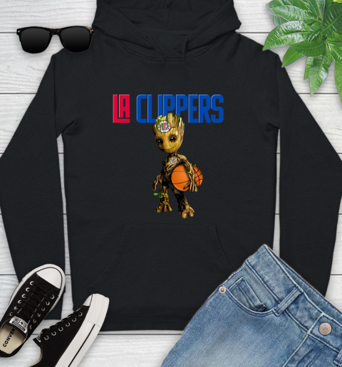 LA Clippers NBA Basketball Groot Marvel Guardians Of The Galaxy Youth Hoodie 2