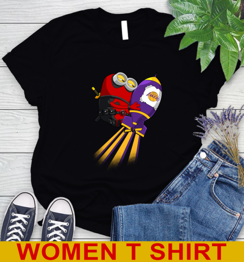NBA Basketball Los Angeles Lakers Deadpool Minion Marvel Shirt Women's T-Shirt