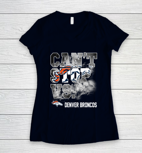 NFL Denver Broncos Can't Stop Vs Women's V-Neck T-Shirt 3 NFL Denver Broncos Can't Stop Vs Women's V-Neck T-Shirt - Image 3
