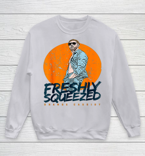Wrestling Freshly Squeezed Orange Cassidy AEW Wrestler Youth Sweatshirt 2