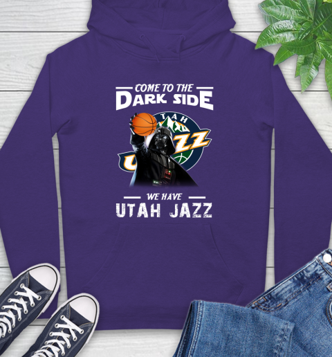 NBA Come To The Dark Side We Have Utah Jazz Star Wars Darth Vader Basketball Hoodie 5