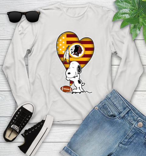 Washington Redskins NFL Football The Peanuts Movie Adorable Snoopy Youth Long Sleeve