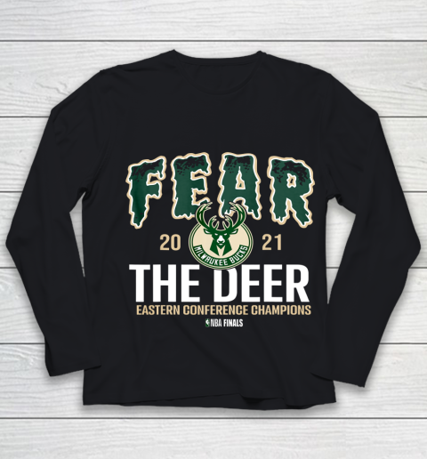 Fear Deer Milwaukee Basketball Bucks Finals 2021 Championship Youth Long Sleeve
