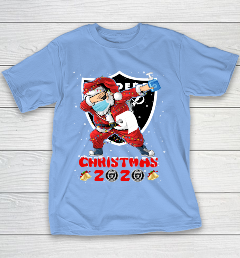 Oakland Raiders Funny Santa Claus Dabbing Christmas 2020 NFL Youth T-Shirt 8