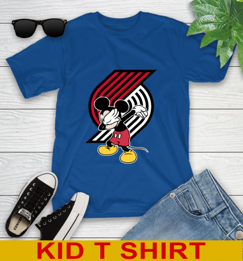 Portland Trail Blazers NBA Basketball Dabbing Mickey Disney Sports Youth T-Shirt 9