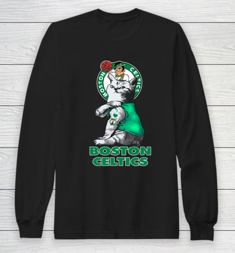 NBA Basketball My Cat Loves Boston Celtics Long Sleeve T-Shirt