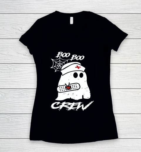 Boo Boo Crew Nurse Ghost Funny Halloween Costume Gift Long Sleeve T Shirt.D2SMT7UJCV Women's V-Neck T-Shirt