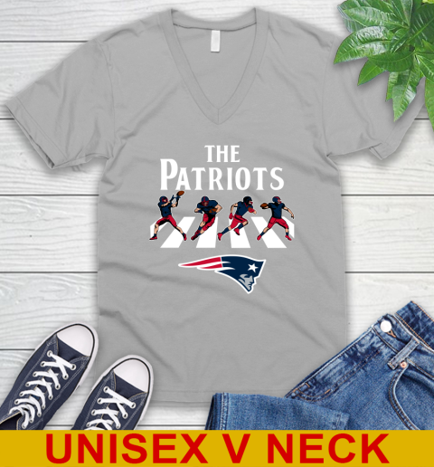 NFL Football New England Patriots The Beatles Rock Band Shirt V-Neck T-Shirt 3