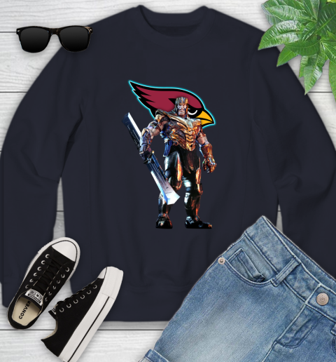 NFL Thanos Gauntlet Avengers Endgame Football Arizona Cardinals Youth Sweatshirt 3