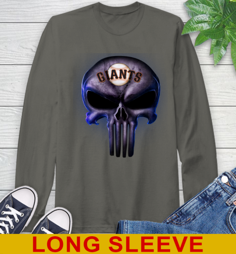 San Francisco Giants MLB Baseball Punisher Skull Sports Long Sleeve T-Shirt 10