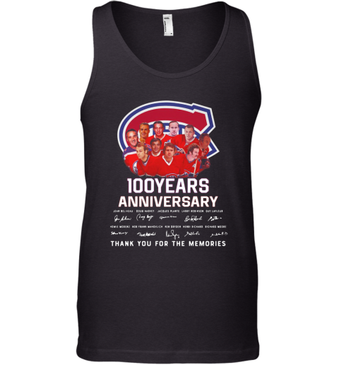 100 Years Anniversary Montreal Canadiens Thank You For The Memories Tank Top