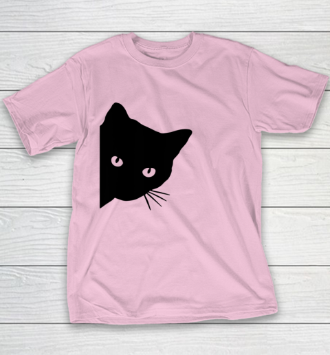 Black Cat Face Watching Funny Cat Halloween Gifts Cat Lovers T Shirt.QZSPTYUYC4 Youth T-Shirt 5
