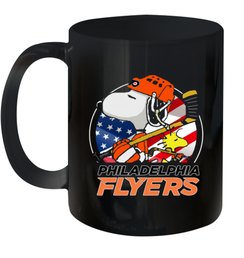 nb2c philadelphia flyers snoopy and woodstock nhl ceramic mug 110 56 front black