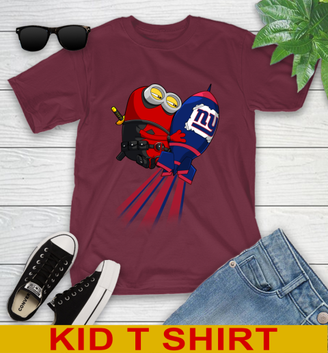 NFL Football New York Giants Deadpool Minion Marvel Shirt Youth T-Shirt 5