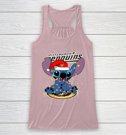 Pittsburgh Penguins NHL Hockey noel stitch Christmas Racerback Tank 5