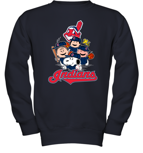 Cleveland Indians Youth Navy Allover Print Long Sleeve T-Shirt