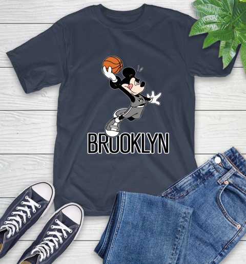 NBA Basketball Brooklyn Nets Cheerful Mickey Mouse Shirt T-Shirt 4