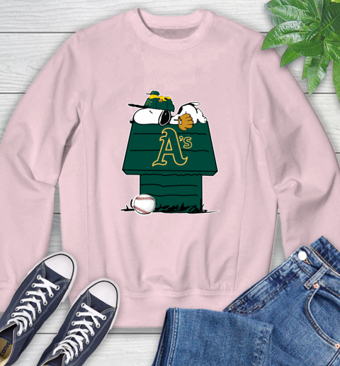 MLB Oakland Athletics Snoopy Woodstock The Peanuts Movie Baseball T Shirt Sweatshirt 9