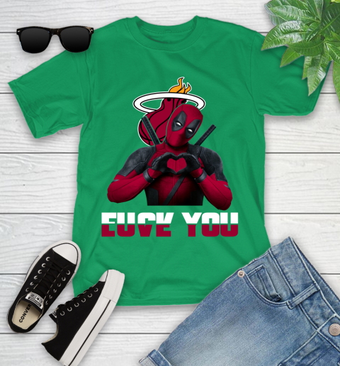 NBA Miami Heat Deadpool Love You Fuck You Basketball Sports Youth T-Shirt 8
