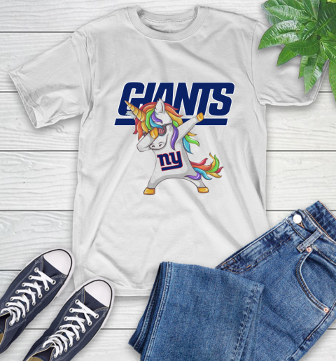 New York Giants NFL Football Funny Unicorn Dabbing Sports T-Shirt