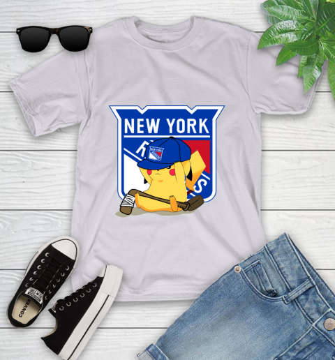 NHL Pikachu Hockey Sports New York Rangers Youth T-Shirt 4