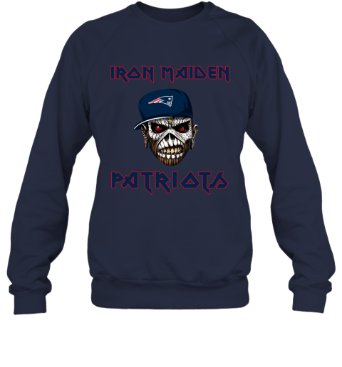 NFL New England Patriots Iron Maiden Rock Band Music Football Sports qszr1r96vnI sweatshirt 35 95 151514 front navy