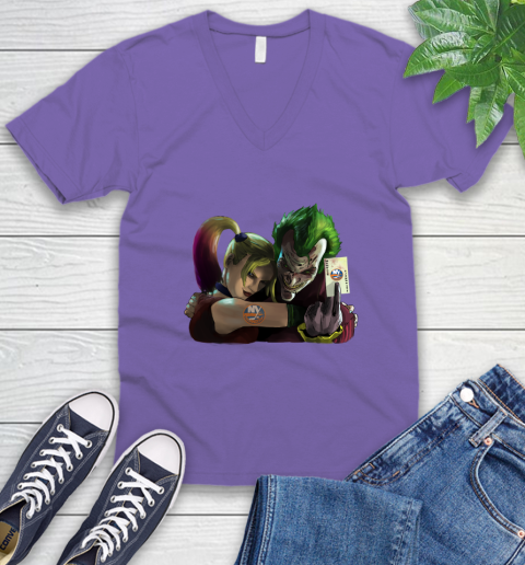 New York Islanders NHL Hockey Joker Harley Quinn Suicide Squad V-Neck T-Shirt 9