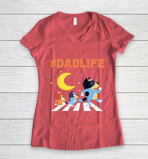 Bluey Dad Family Lover In My Life Women's V-Neck T-Shirt 4