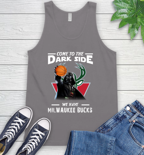 NBA Come To The Dark Side We Have Milwaukee Bucks Star Wars Darth Vader Basketball Tank Top 6