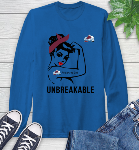 NHL Colorado Avalanche Girl Unbreakable Hockey Sports Long Sleeve T-Shirt 7