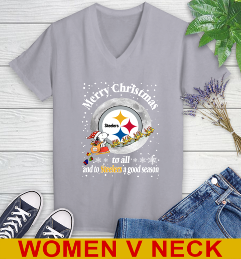 Pittsburgh Steelers Merry Christmas To All And To Steelers A Good Season NFL Football Sports Women's V-Neck T-Shirt 4