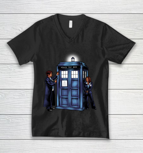 Doctor Who Shirt The Agents have the Phone Box V-Neck T-Shirt