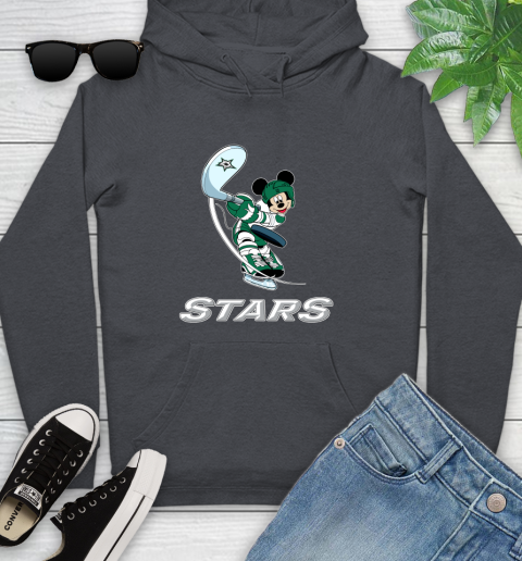 NHL Hockey Dallas Stars Cheerful Mickey Mouse Shirt Youth Hoodie 8