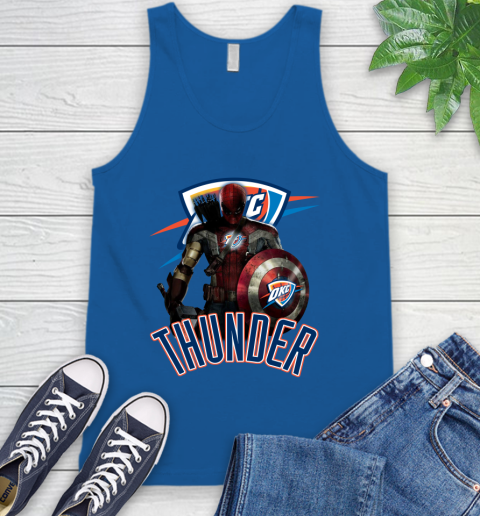 Oklahoma City Thunder NBA Basketball Captain America Thor Spider Man Hawkeye Avengers Tank Top 5