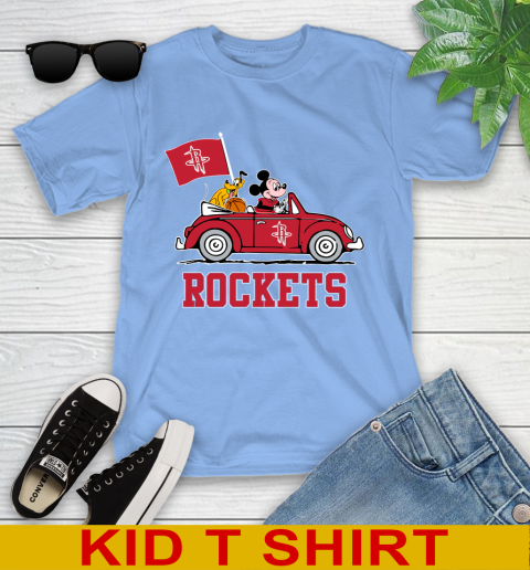 NBA Basketball Houston Rockets Pluto Mickey Driving Disney Shirt Youth T-Shirt 11