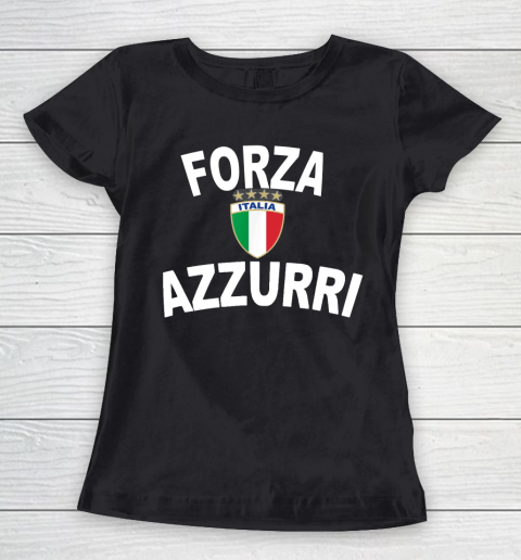 Italy Forza Azzurri Soccer Jersey Italia Flag Football Women's T-Shirt