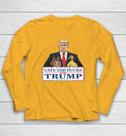 Cats And Ducks For Trump 2024 Kittens And Ducks For Trump Long Sleeve T-Shirt 2