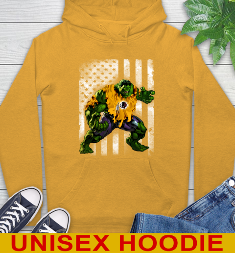 Washington Redskins Hulk Marvel Avengers NFL Football American Flag Hoodie 2