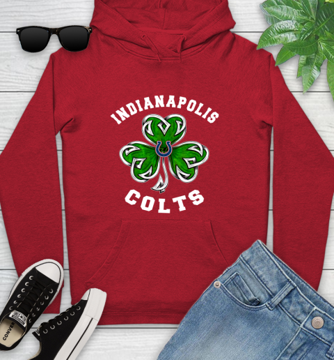 NFL Indianapolis Colts Three Leaf Clover St Patrick's Day Football Sports Youth Hoodie 12