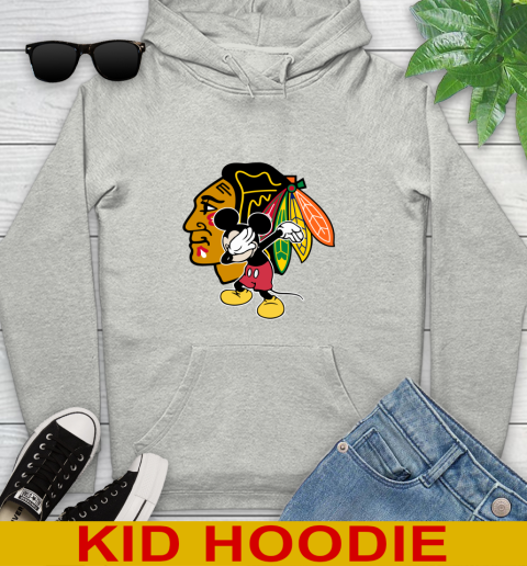 Chicago Blackhawks NHL Hockey Dabbing Mickey Disney Sports Youth Hoodie