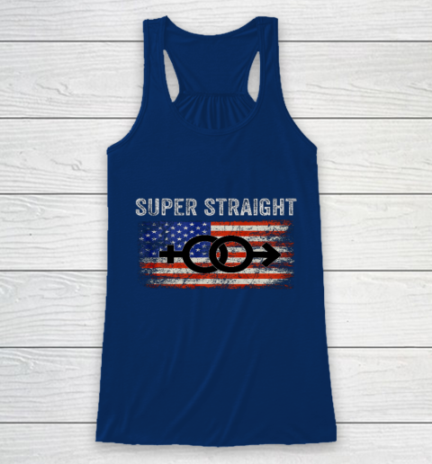 Vintage Us Flag Gender Identity Super Straight Identity Racerback Tank 6