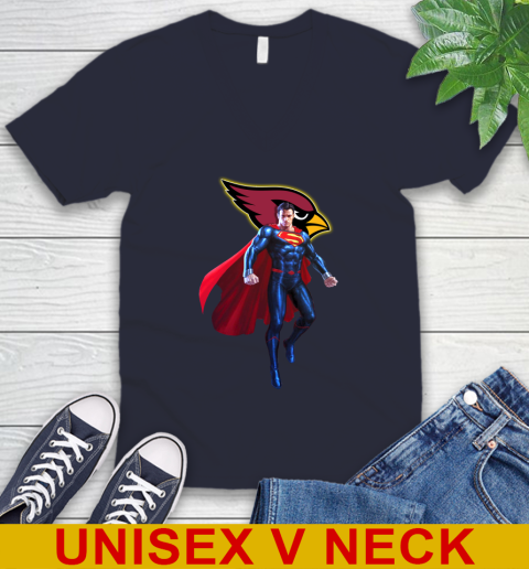 NFL Superman DC Sports Football Arizona Cardinals V-Neck T-Shirt 3