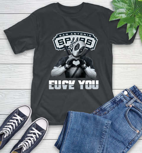 NBA San Antonio Spurs Deadpool Love You Fuck You Basketball Sports T-Shirt