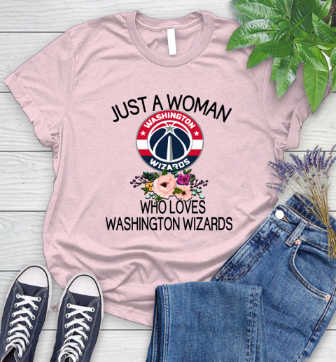 NBA Just A Woman Who Loves Washington Wizards Basketball Sports Women's T-Shirt 8