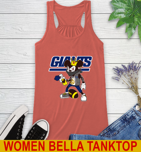 New York Giants NFL Football Mickey Peace Sign Sports Racerback Tank 4