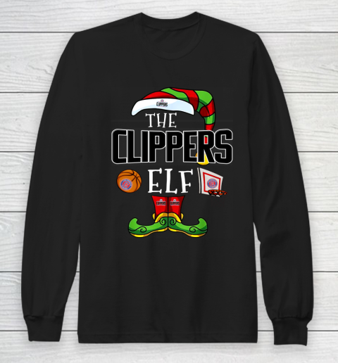 LA Clippers Christmas ELF Funny NBA Long Sleeve T-Shirt