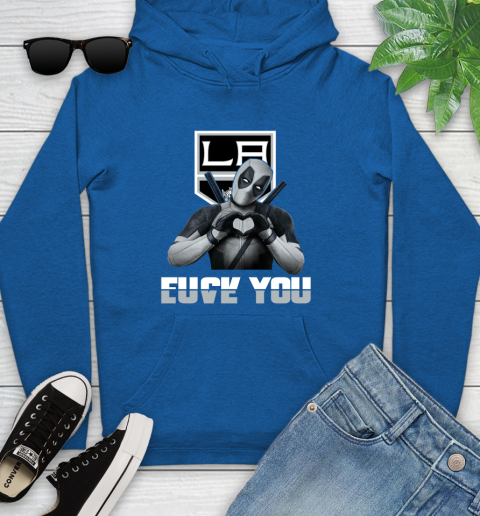 NHL Los Angeles Kings Deadpool Love You Fuck You Hockey Sports Youth Hoodie 11