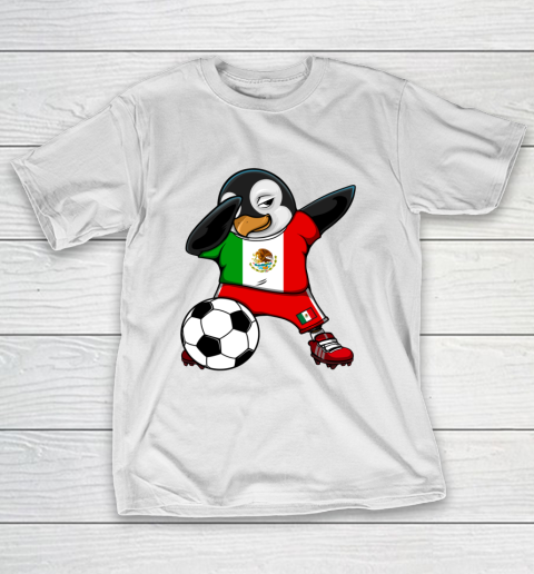 Dabbing Penguin Mexico Soccer Fans Jersey Football Lovers T-Shirt
