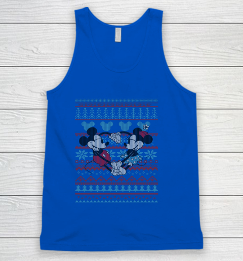 Disney Mickey And Minnie Mouse Christmas Ugly Sweater Style Tank Top 4