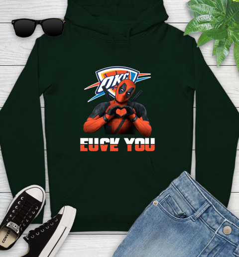 NBA Oklahoma City Thunder Deadpool Love You Fuck You Basketball Sports Youth Hoodie 14